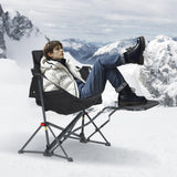 CDEN Heated Hammock Chair with Footrest, Heated Camping Chair with Battery, Swinging Chair, Heavy Duty, with Stand, Cup Holder, Side Bag, Power Bank Included, for Patio, Camping, Backyard (2 Pack)