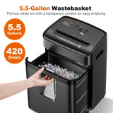 12 Sheet Paper Shredder for Home Office, Heavy Duty Shredder with 5.5 Gal Pullout Bin, 15 Mins Running Time, Cross Cut Shredder for CD, Credit Card, Document, Mail P-4 Security Level bonsaii
