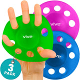 Vive Finger Exerciser Strengthener (3 Pack) - Hand Therapy Equipment for Grip Strength - Extensor Forearm Trainer Kit - Occupational Stretcher Balls for Fingers, Arthritis, Carpal Tunnel, Guitar