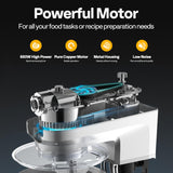 VIVOHOME 6-in-1 Stand Mixer, 8.5 Quart Electric Tilt-Head Kitchen Mixer with Bowl, Multifunctional Food Mixer for Cake, Bread, and Dough, Silver