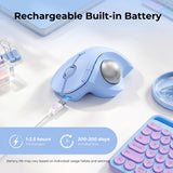 seenda Wireless Trackball Mouse, Ergonomic Bluetooth Rollerball Mouse,Blue