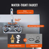 VEVOR Commercial Hand Sink with Faucet, Stainless Steel Sink for Washing, Small Washing Sinks, Wall Mount Hand Basin, Utility Sink for Restaurant, Kitchen, Bar, Garage and Home, 17 x 15 inch
