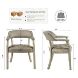 LEEMTORIG Faux Leather Dining Chairs with Arms, Mid-Century Dining Room Chairs with Supportive Back, Solid Wood Boss Caption's Chairs Office Desk Chairs, Game Poker Chairs, Soft Light Grey CY-NX173-UA