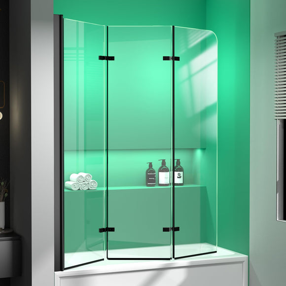 Semi-Frameless Foldable Hinged Bathtub Glass Door GETPRO