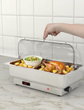 2Pack 4.5QT Electric Chafing Dish Buffet Set – Stainless Steel Roll Top Food Warmers with Adjustable Temperature & Transparent Lids – Commercial Catering Chafer Servers for Parties, Weddings, Banquets