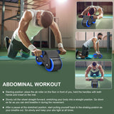 Automatic Rebound Abdominal Wheel, Ab Roller Wheel with Automatic Rebound Assistance Resistance Springs Ergonomic Handle, Abdominal Wheel Roller with Knee Pads, Ab Wheel Roller for Core Workout Blue