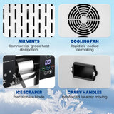 NEWTRY Commercial Snowflake Ice Machine 198lb/Day Shaved Ice Machine 500W Snow Cone Maker Air Cooling Speed Adjustable Ice Crusher 110V US