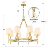 Untrammelife 30" Gold Wagon Wheel Drum Chandelier