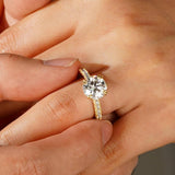 MSBLUE® Moissanite Engagement Ring, 2ct Size 5.5