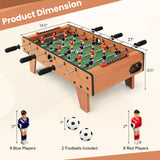 GYMAX Foosball Table, 27" Table Top Foosball with 2 Footballs, Mini Foosball Table for Kids Game Room, Family Night, Wooden