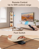 EDISHINE Floor Lamp with Shelves, 5-Tier Glass Display Shelf with Remote/Foot Control, 5CCT & Dimmable Corner Shelf Lamp, Open Display Cabinet, Floor Lamps for Living Room, Bedroom, Black