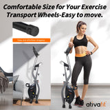 ATIVAFIT Folding Exercise Bike Foldable Fitness Indoor Stationary Bike Magnetic 3 in 1 Upright Recumbent Exercise Bike for Home Workout (Grey) ATIVAFIT