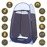 Leader Accessories Pop Up Shower Tent Dressing Changing Room Privacy Portable Camping Shelters 4' x 4' x 78" H Extra-Large Space - Grey