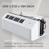 Cooper&Hunter 15,000 BTU PTAC Packaged Terminal A/C with Heat Pump (R32 Refrigerant) and 3.5 kW Electric Heater