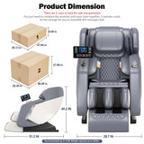 AOVOJRM Massage Chair Full Body- Zero GravityMassage Recliner with Air Pressure, 10 Fixed Massage Rollers, Heating, Foot Roller, Bluetooth Speaker for Home Office, for mom/dad (White)