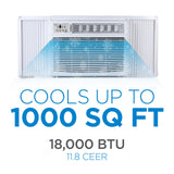 BLACK+DECKER Window or Through The Wall Air Conditioner 18000 BTU, AC Window Unit Cools Up to 1000 Square Feet
