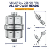 HammerHead Showers® Solid Metal Shower Head Filter – KDF 55 Shower Filter, High Pressure Universal Shower Filters to Remove Toxic Chemicals – Removes Chlorine and Heavy Metals – Chrome