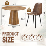 Vohuai 45" Round Dining Table Set for 4, 5-Piece Dining Table Set