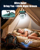 Portable Rechargeable Fan - 9-Inch Camping Fan for Tent, 24000mAh(60Hrs) Battery Operated Fan for Camping, Auto Oscillation Cordless Fans, Tent Fan with Remote/Light, 4 Speeds, 4 Timing, Outdoor