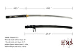 Hand Forged 1095 Bamboo Katana, Visible Hamon Full Tang Sword