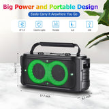 RRNUY Portable Bluetooth Speaker 300W Peak Big Powerful Loud Sound Deep Bass Large Wireless Boombox with Subwoofer DSP Led Light for Home Party Outdoor Gatherings Camping Backyard