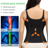 YADIFEN Waist Trainer Vest for Women,Zipper Corset Body Shaper for Tummy Control Neoprene Cincher Tank Top with Straps (Black-Fixed shoulder straps, M)