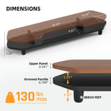 Dual Monitor Stand Riser, 39.4 Inch Large Monitor Stand with Storage Shelf, 2-Tier Desk Organizer for PC, Laptop, Printer | 2 Slots for Phone/Tablet, Computer Monitor Riser, Wood Desk Shelf for TV