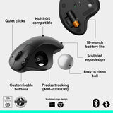 Logitech Ergo M575S Wireless Trackball Mouse, Wireless Ergonomic Mouse with Bluetooth and Encrypted Dongle