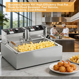 Electric Deep Fryer 22.6L/24QT Stainless Steel Large Capacity Commercial Fryer with Basket, 3400W 110V Countertop Deep Fryer for Home Kitchen and Restaurant Use withTemperature Control