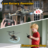 DEERC Apache RC Helicopter for Kids 8-12, Remote Control Helicopter for Adults, Helicopters Toy with 26 Mins Flight Time (2 Batteries), LED Lights, Altitude Hold, Chrismas GIF for Boys