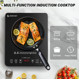 Portable Induction Cooktop 20 Temperature & Power Levels, 1800W Induction Stove Burner with 5.9" Heating Coil amzchef