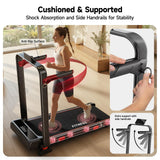 RHYTHM FUN Treadmill with Incline, Walking Pad with Handle Bar,300lbs Walking Pad with APP, Portable Folding Walking Treadmills for Home/Office with Low Noise
