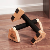 Push Up Stand, 2 PCS Wood Parallettes Bars, 9" Wooden Calisthenics Equipment, Handstand Blocks and Pushup Handles
