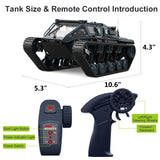 SNACKTANT 2.4G Fully Proportional Remote Control Tank - Rock Crawler RC Truck 4x4 Off Road Military Vehicle with 2 Batteries, All Terrain Drift Army Truck with Cool Lights, Great Gift for Kids Boys