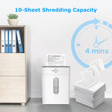10-Sheet Cross Cut White Paper Shredder and 50 Pack Lubricant Sheets BONSEN