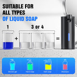 Fantictas Automatic Foaming Soap Dispenser Touchless, Stainless Steel 11.5 oz 3 Levels Adjustable Hand Soap Dispenser with Rechargeable Sensor Pump for Kitchen & Bathroom Liquid Soap,Black