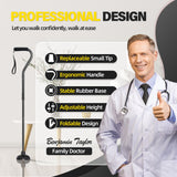 BeneCane Walking Cane Adjustable Cane with Offset Soft Cushioned Handle for Men & Women Lightweight Comfortable Extra Stability Base Mobility Aid for Men Women and Seniors