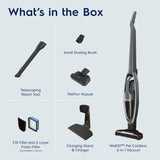 Electrolux WellQ7 Pet Cordless 2-in-1 Vacuum Cleaner with Motorized PetPro+ Nozzle for Easy Pet Hair Removal, 50-Minute Run Time, 2 Power Modes, Shale Gray