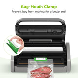 Bonsenkitchen Vacuum Sealer Machine, Globefish Technology for Perfect Vacuum Sealing, Powerful Low-Noise Food Vacuum Sealer with Easy Handle Design, Built-in Cutter & Bag Storage, 1 Bag Roll & 10 Bags