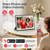 Frameo 10.1" Digital Picture Frame, Smart WiFi Digital Photo Frame with 1280x800 HD IPS Touch Screen 32GB Storage Auto-Rotate Wall Mounted, Share Photos/Videos from Phone Anywhere(Black&White)