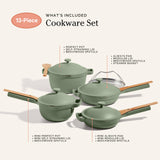 Our Place Cookware Set, 13-Piece Ceramic Nonstick Pots & Pans with Utensils