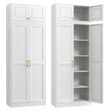 Steeloong 86"Metal Pantry Storage Cabinet with Doors & 4 Adjustable Shelves
