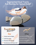4D+3D Dual Mechanism Massage Chair Full Body, Zero Gravity Massage Chair Recliner with Segmented Dual SL Track, AI Fatigue Health Detection, 160° Flat Stretch, 8" HD Touchscreen & Voice Control,Brown