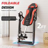 YOLEO Inversion Table Training Equipment Massage & Heat Inversion Table ITM280 Back Pain Relief Equipment w/Remote Control, Reversible Ankle Holders, Heavy Duty up to 320lbs (Red) YOLEO