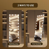 Kosmonia 66x22 Hollywood Full Length Mirror with Light, 22 Dimmable Bulbs & 3 Color Smart Touch Control, Distortion Free, Tempered Glass, Safe Full Body Mirrors with Stand