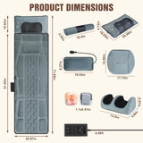 Wilytyres Full Body Massage Mat with Heat, Detachable Neck Massager & Foot Massager, Full Body Vibration Massage Mats with Lumbar Pillow, 9 Vibration 3 Timer Settings, Gift for Men Women