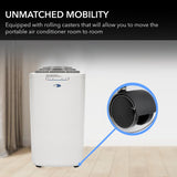 Whynter ARC-110WD 11,000 BTU (5,900 BTU SACC) Portable Air Conditioner, White