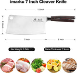 imarku Cleaver Knife 7 Inch Meat Cleaver, Japanese High Carbon Stainless Steel Butcher Knife with Ergonomic Handle, Ultra Sharp Chopping Knife, Kitchen Gadgets for Home/Restaurant, Mothers Day Gifts