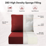 6" Thick Outdoor Cushions 22x24x6, 1-Set Deep Seat Patio Cushions with Removable Cover