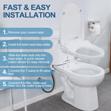 mijashy Electric Bidet Toilet Seat, Elongated, Warm Water with Air Dryer, Heated Seat and Slow Close Lid, Front and Rear Wash, LED Nightlight, Wireless Remote, White, 101